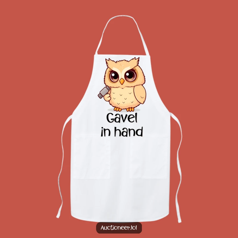 Funny Owl Judge Apron: Fluffy Gavel Owl, Hilarious Kitchen Master