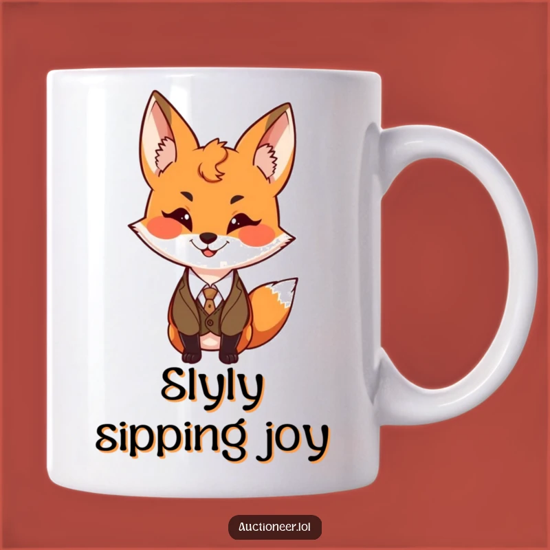 Funny Fox Vest Mug: Mischievous Grin, Perfect Gift for Clever People
