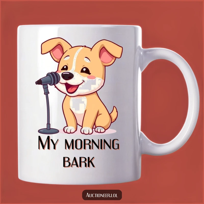 Funny Barking Dog Mug: Bouncy Pup & Mic, Perfect Gift for Pet Lovers