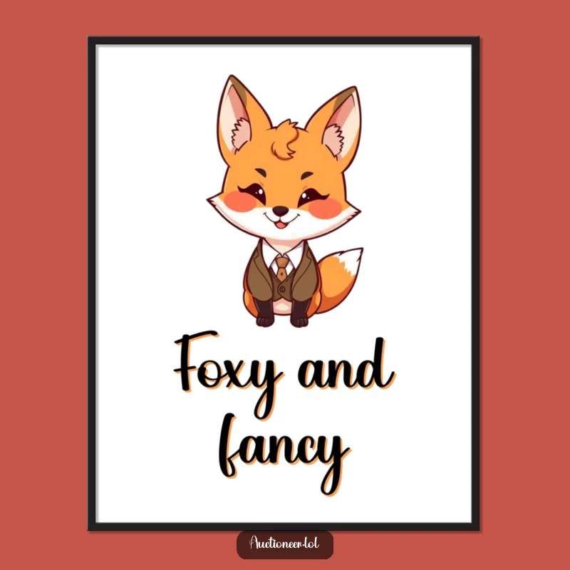 Funny Fox Vest Poster: Mischievous Art, Hilarious Room Decor