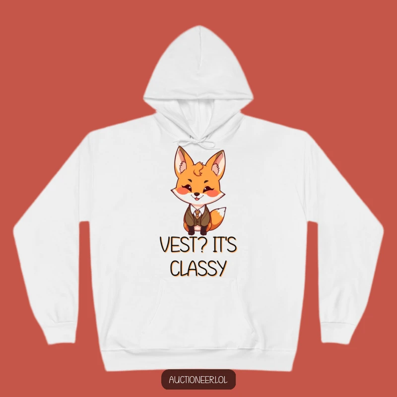 Funny Fox Vest Hoodie: Cozy Trickster Gear, Hilarious Gift for Foxes