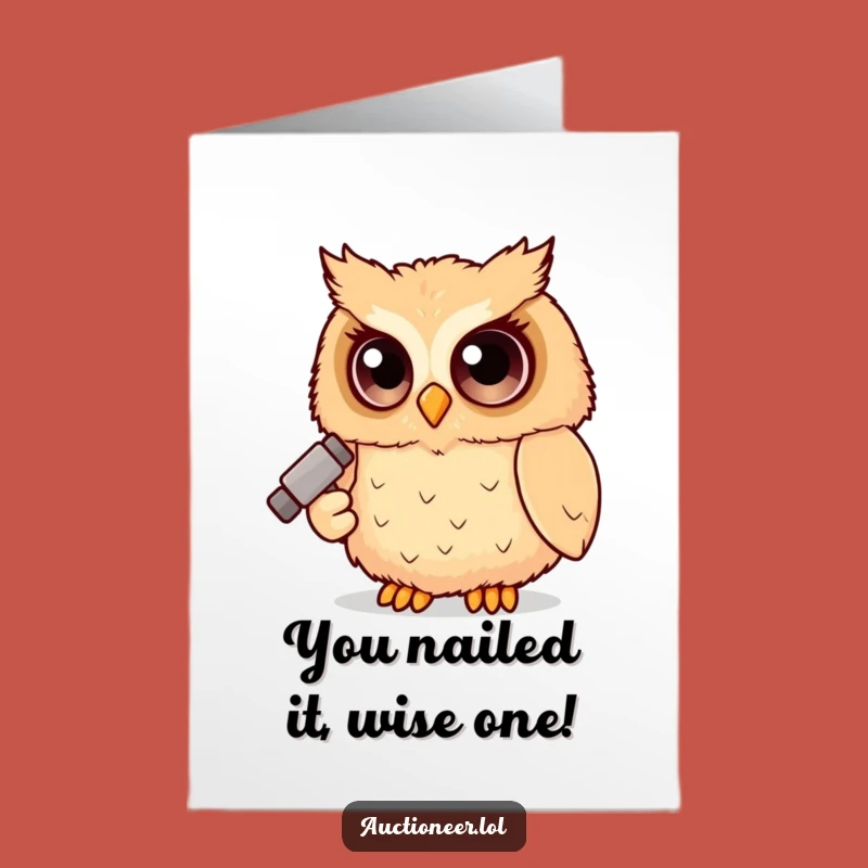 Free Printable Owl Gavel Congrats Card - Humorous DIY E-Card Downloadable