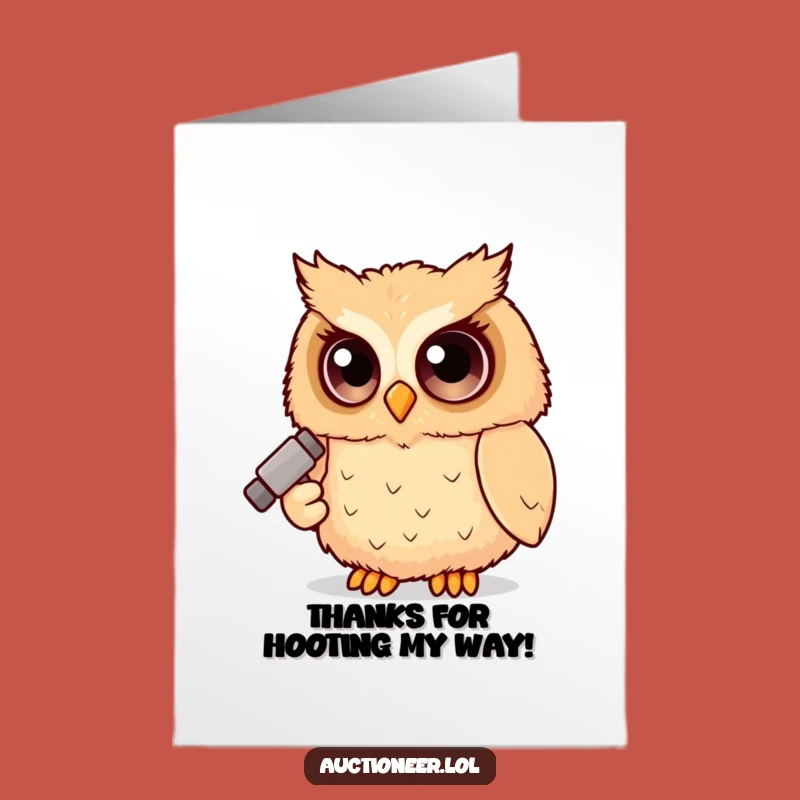 Free Printable Owl Gavel Thank You Card - Funny DIY Downloadable Gift
