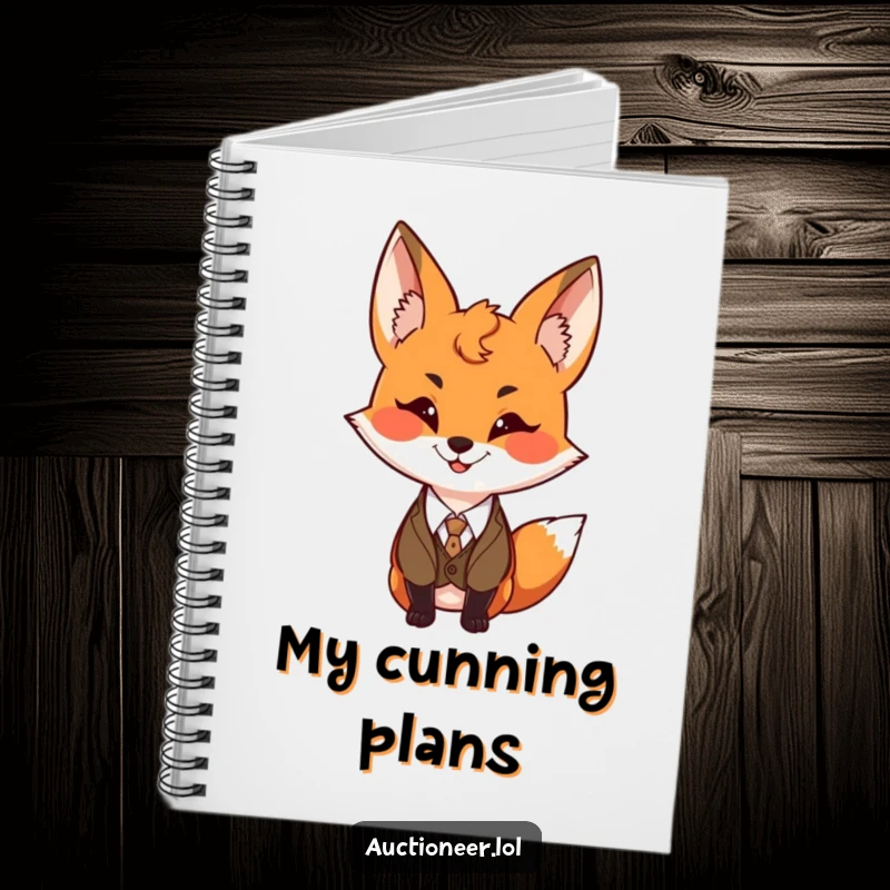 Funny Fox Vest Notebook with a sly fox wearing a vest, ideal for jotting down ideas with a humorous and clever flair.