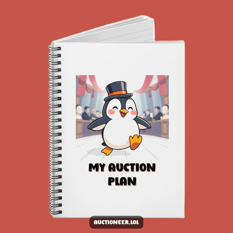 Funny Penguin Auction Notebook: Record Bids with Dapper Penguin Panache