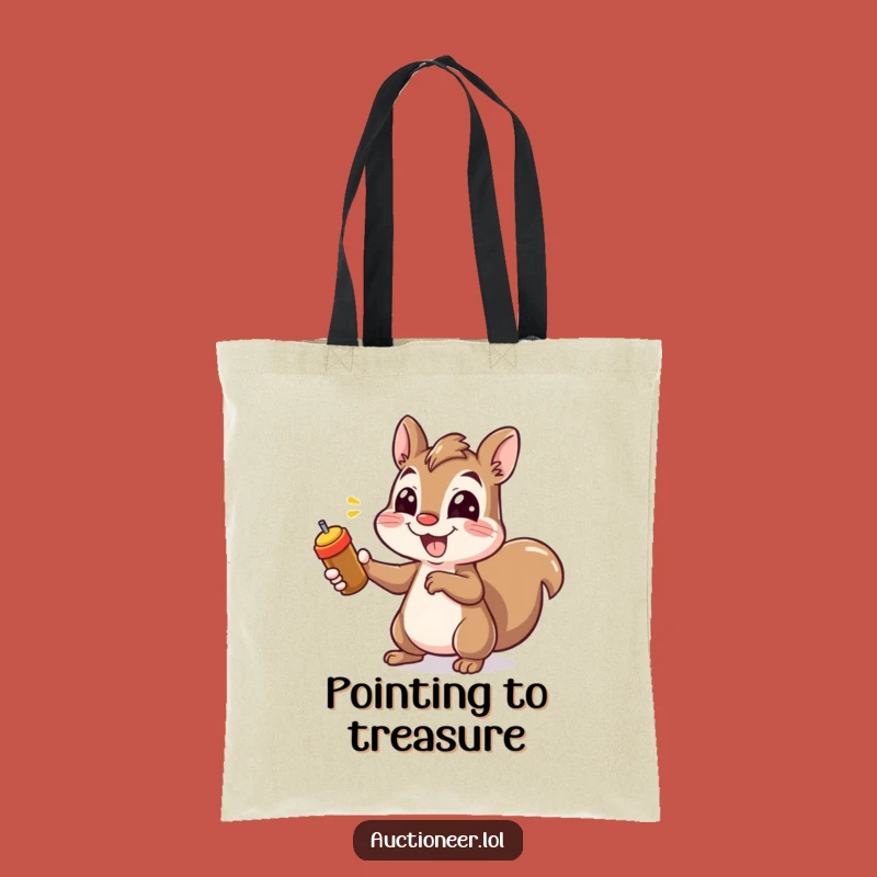 Funny Squirrel Pointing Tote Bag: Cheerful & Practical, Hilarious Accessory